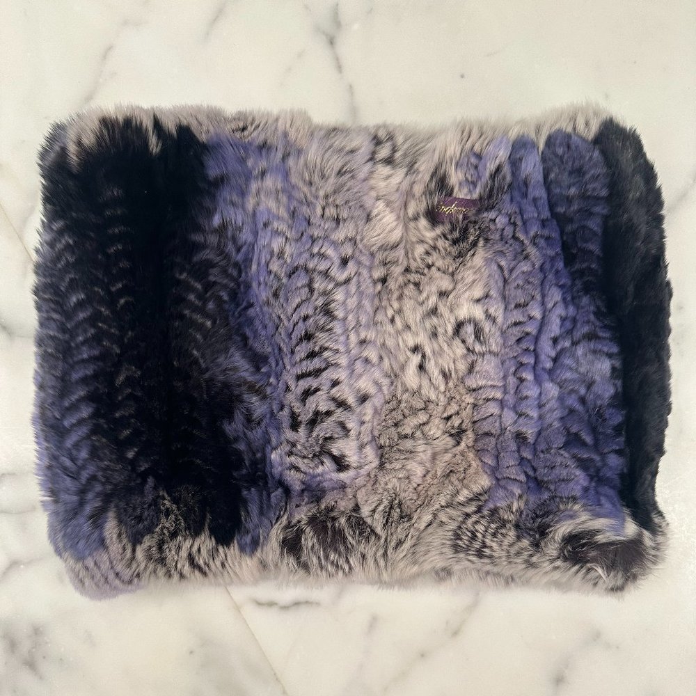 GLAMOURPUSS NYC Ombre Rabbit Fur Neck Warmer Scarf
